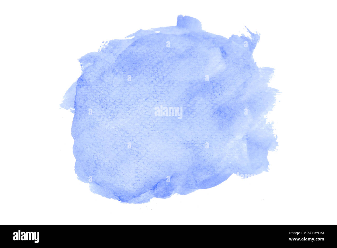 Azul oscuro, azul marino acuarela textura dibujados a mano con trazos de pincel aislado sobre fondo blanco con trazado de recorte. Foto de stock