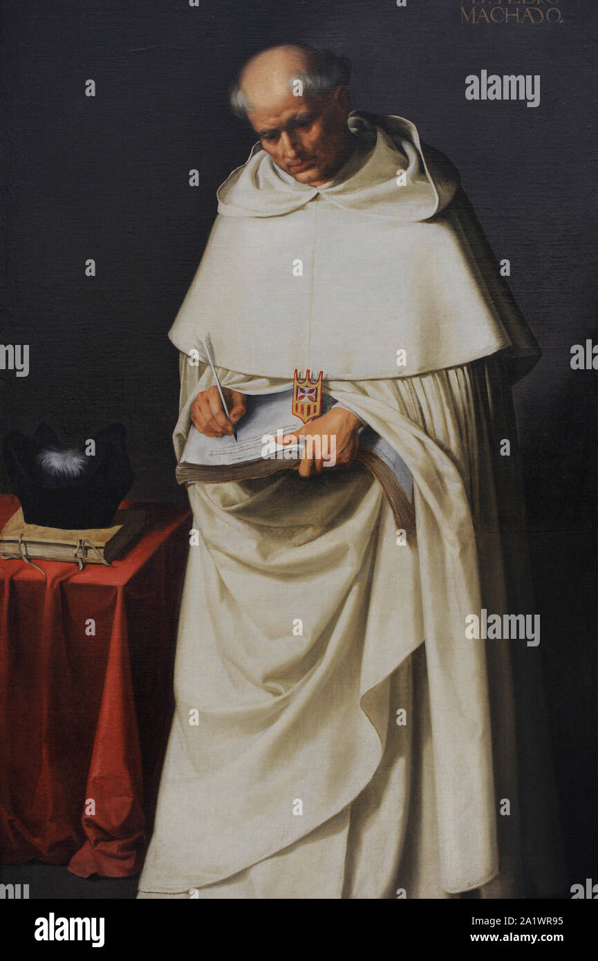 Francisco de Zurbarán (1598-1664). Pintor español. Fray Pedro Machado. San Fernando, Real Academia de Bellas Artes de Madrid. España. Foto de stock