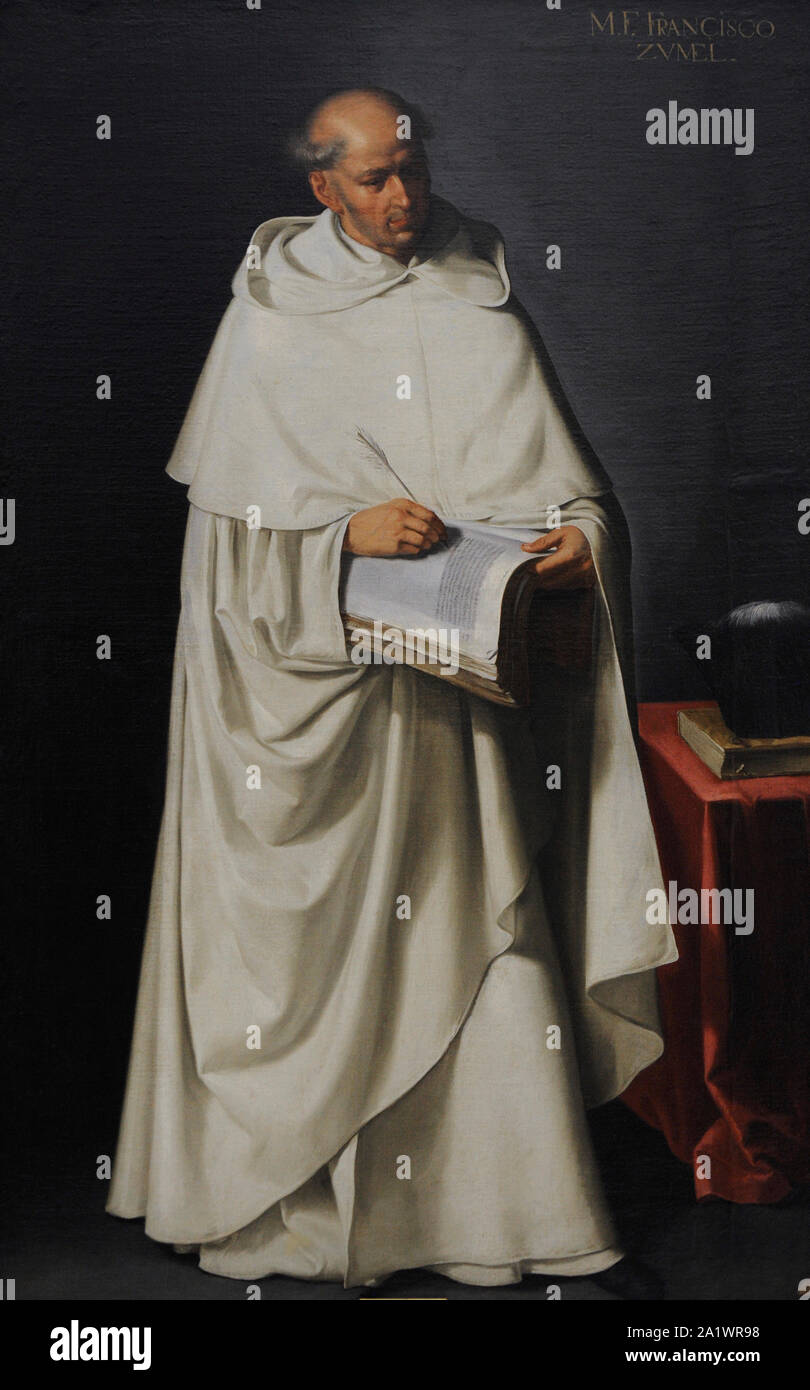 Fray Francisco Zumel (1540-1607). Religioso español y filósofo. Retrato de Francisco de Zurbarán (1598-1664). San Fernando, Real Academia de Bellas Artes de Madrid. España. Foto de stock