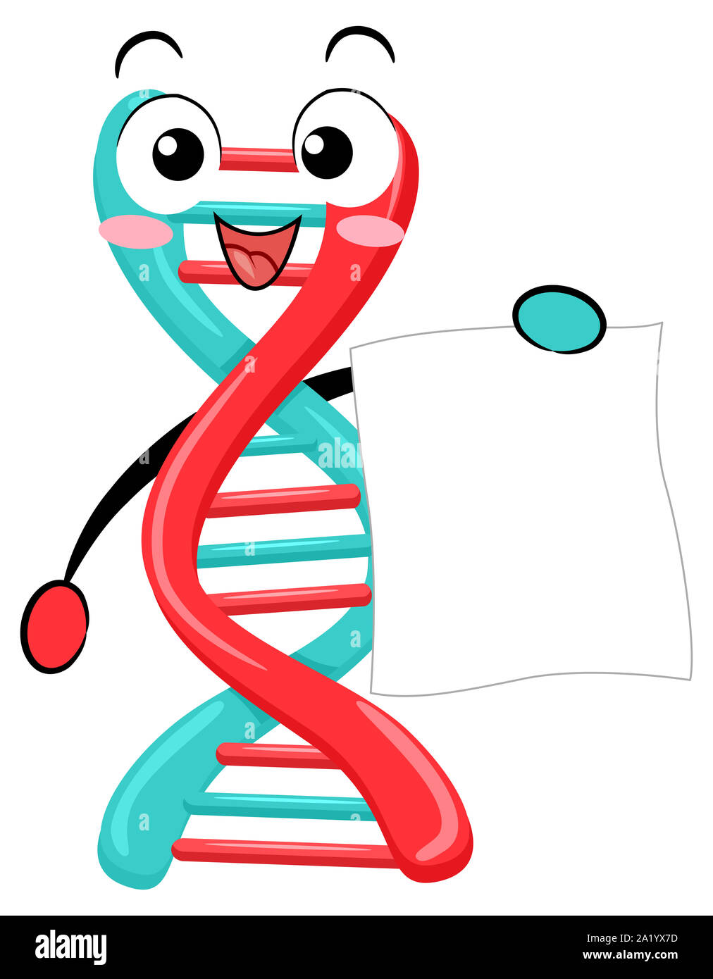 Ilustración de una mascota de ADN sosteniendo un papel en blanco Resultado  del test Fotografía de stock - Alamy