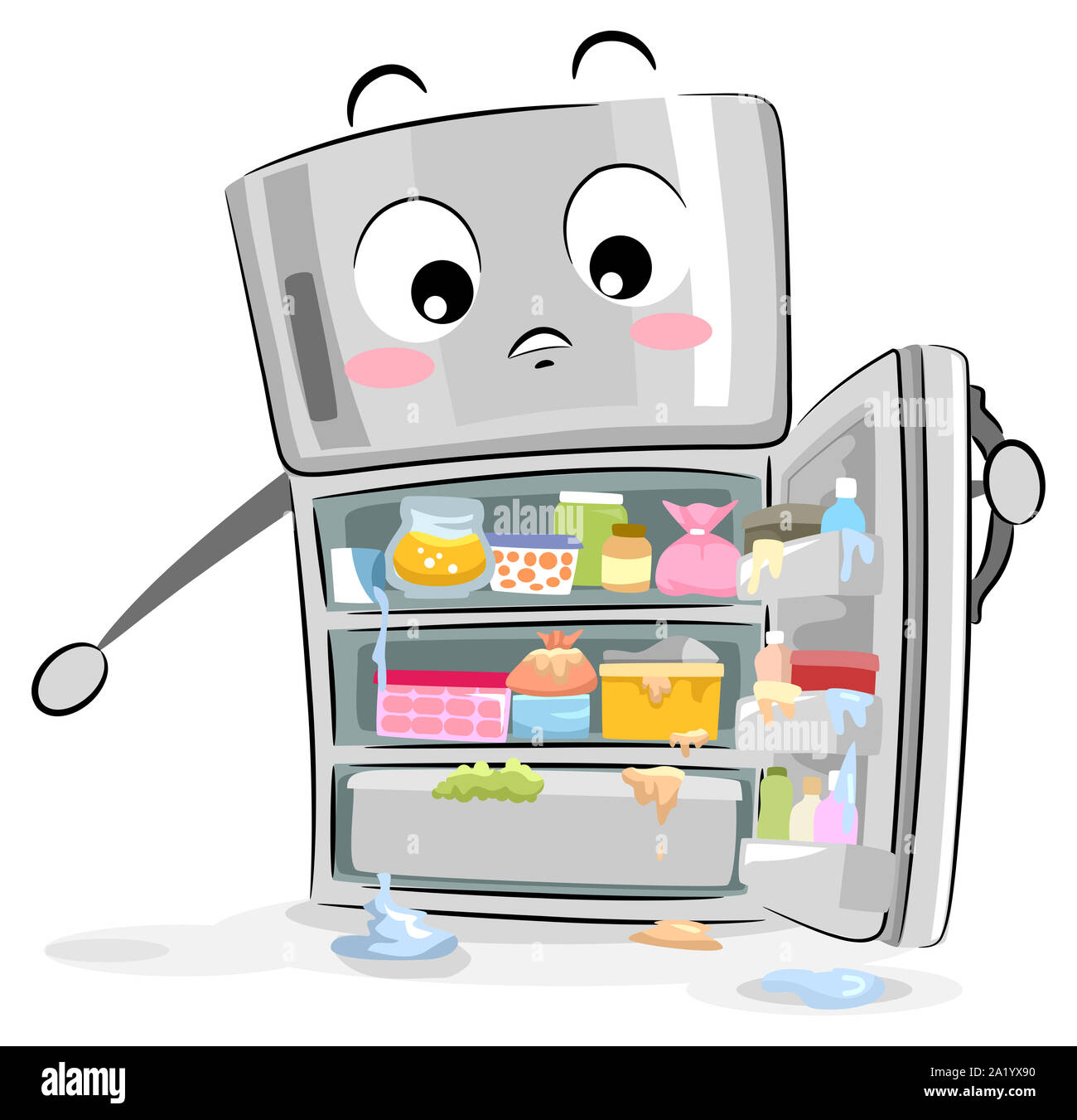 3D Que Rinde El Refrigerador Grande Stock de ilustración - Ilustración de  limpio, congelador: 116615141
