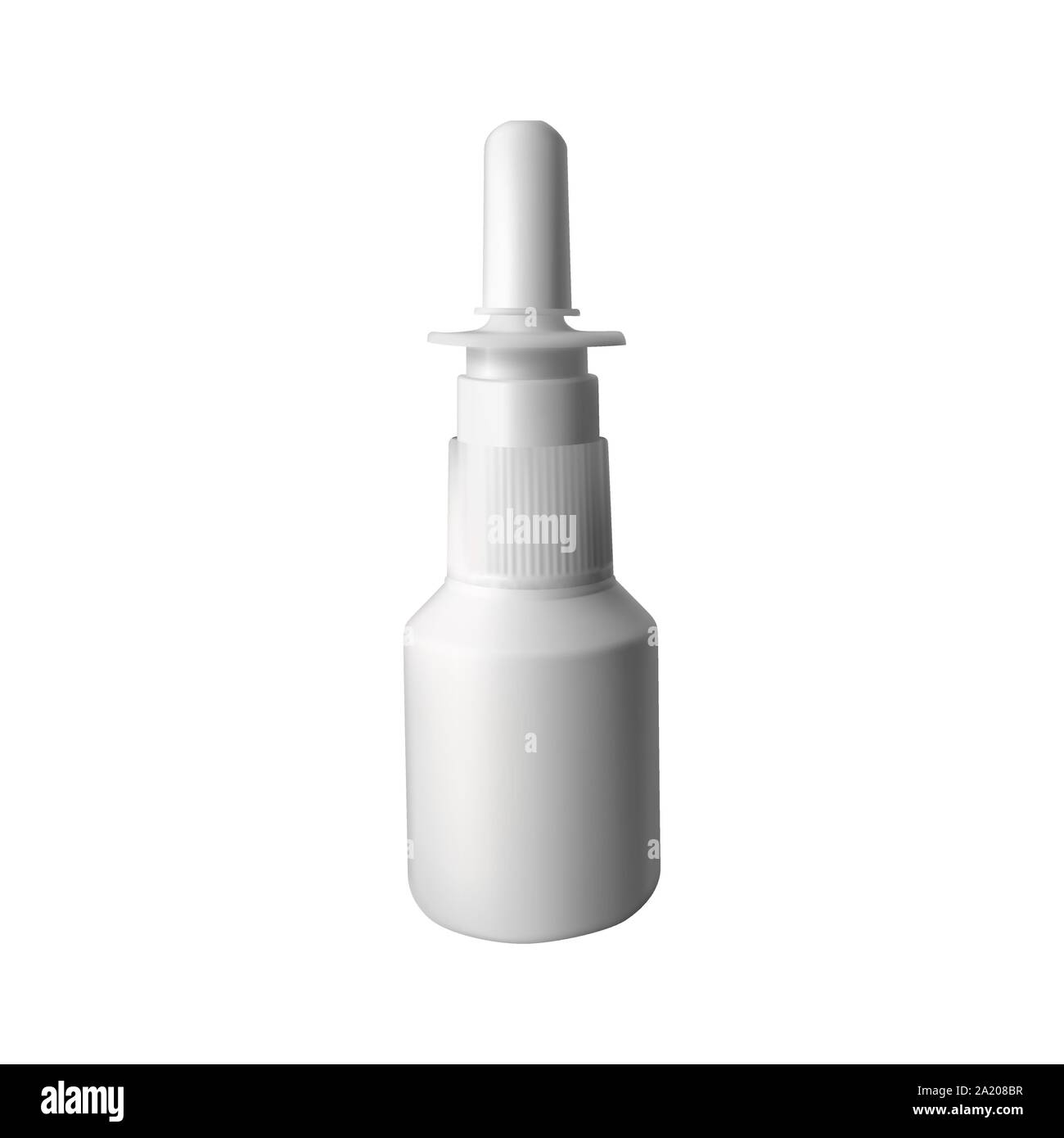 Inhalador nasal. Ilustración vectorial. Spray para goteo nasal y