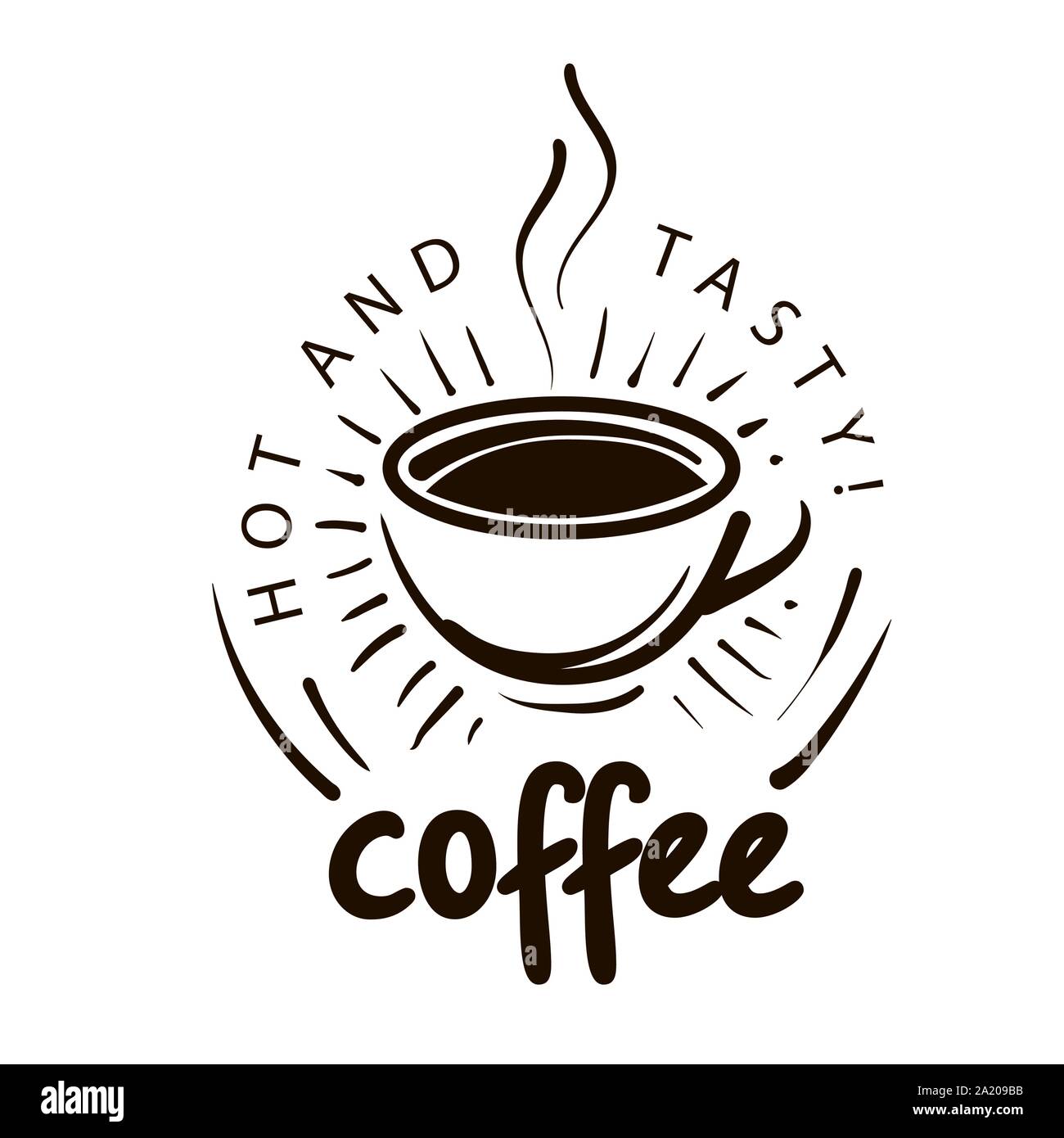Logotipo de café. Ilustración vectorial sobre fondo blanco Imagen