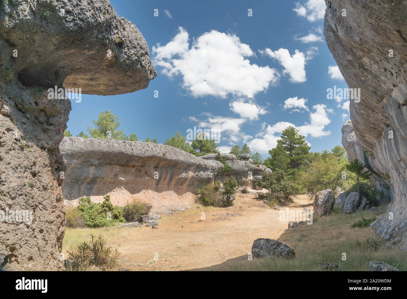 Ciudad Encantada (Inglés: Ciudad Encantada), España - Agosto 24, 2019 - un sitio geológico cerca de la ciudad de Cuenca Foto de stock