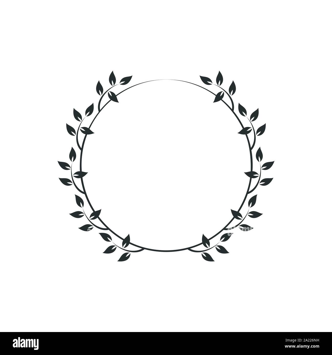Vintage Floral Marcos Redondos Decorativo Negro Hiedra Corona Circular Ilustracion Vectorial Imagen Vector De Stock Alamy