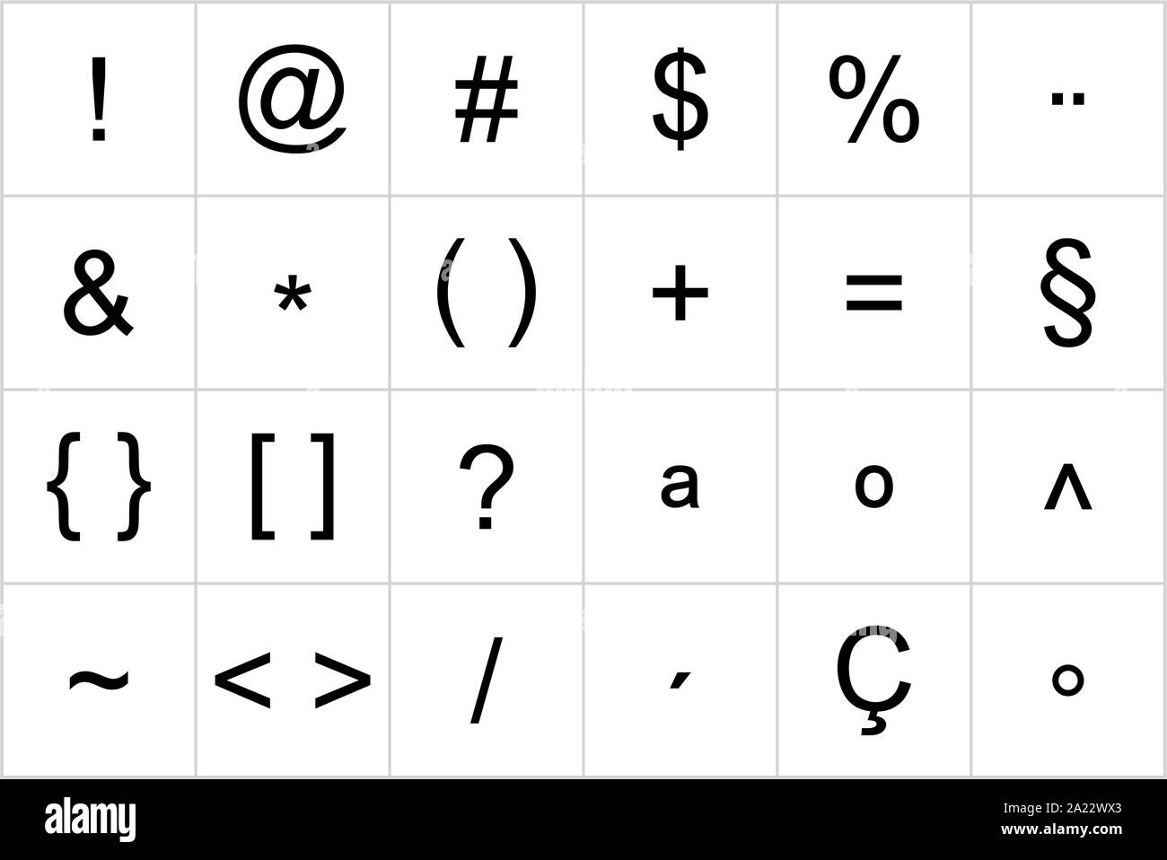 Conjunto de símbolos del teclado Imagen Vector de stock - Alamy