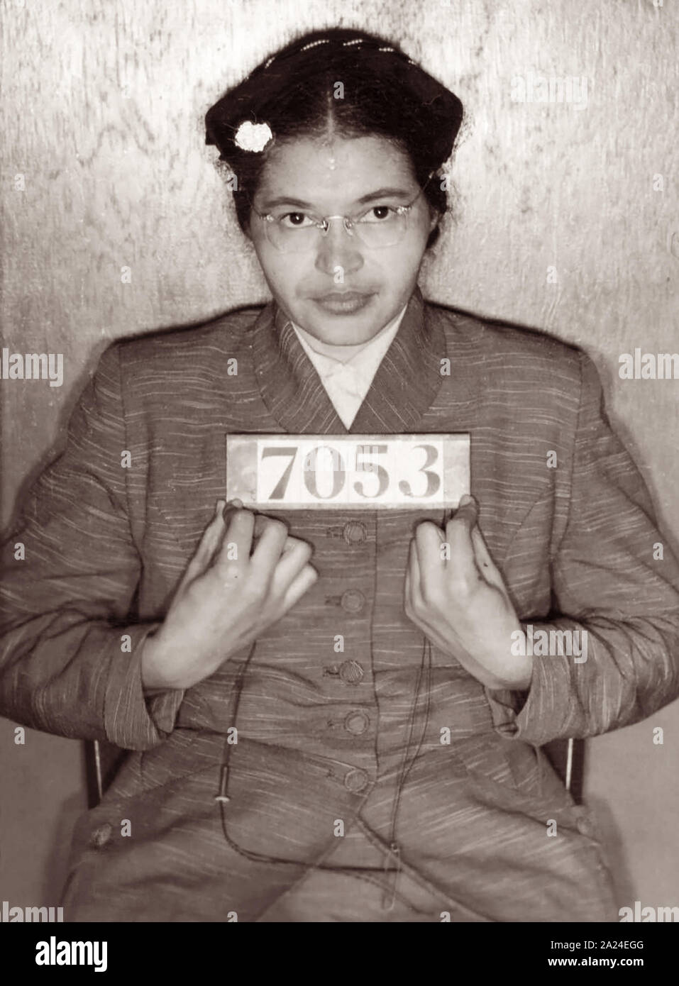 Montgomery, Alabama, la policía (Foto Mug shot) de Rosa Parks, 21 de febrero de 1956. Foto de stock