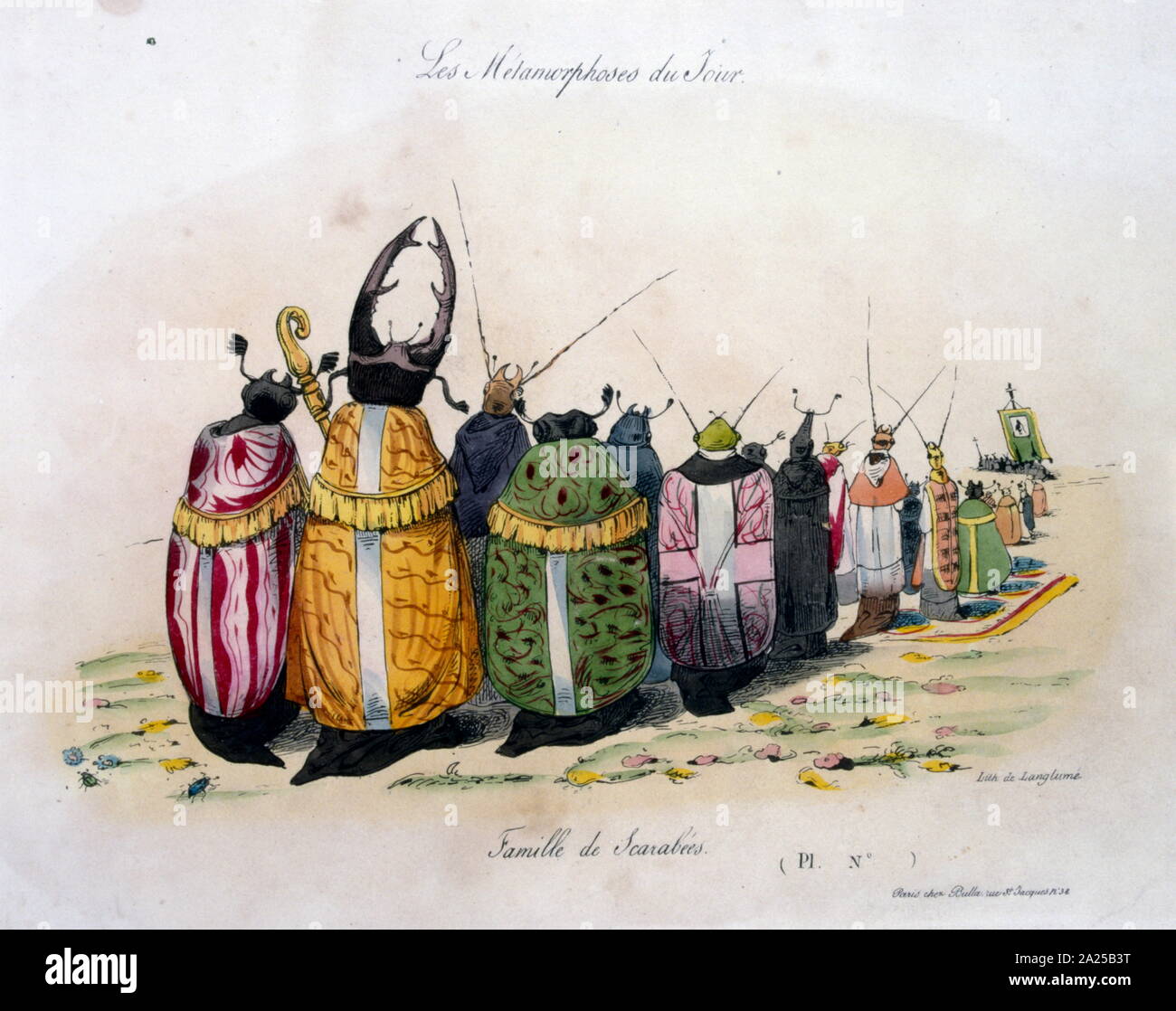 Jean-Ignace-Isidoro Gerard Grandville, 'Les Metamorphoses du jour" 1829.ilustración de una famosa serie de caricaturas políticas Foto de stock