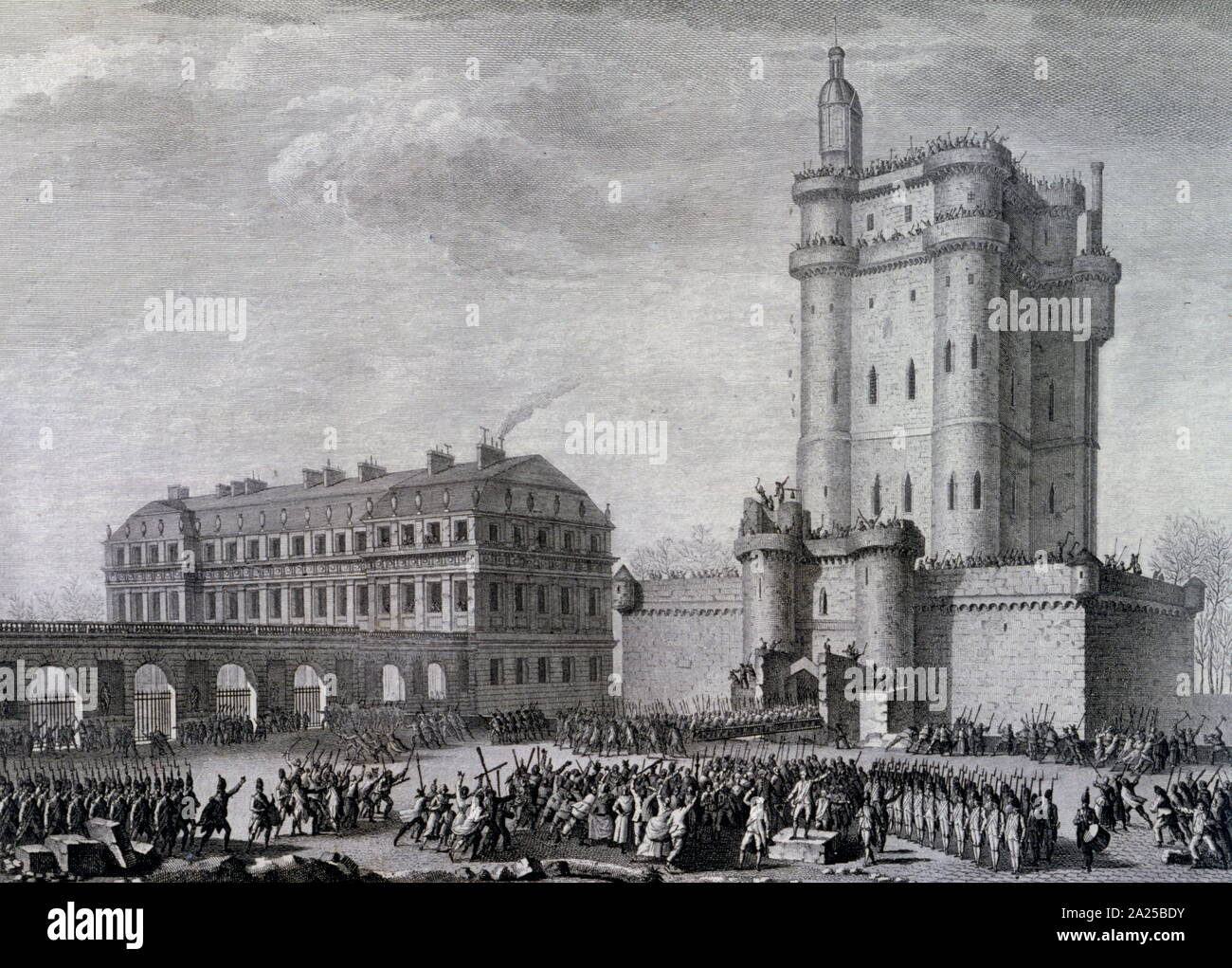 De febrero de 1791, una multitud marchó en el Château de Vincennes, Foto de stock