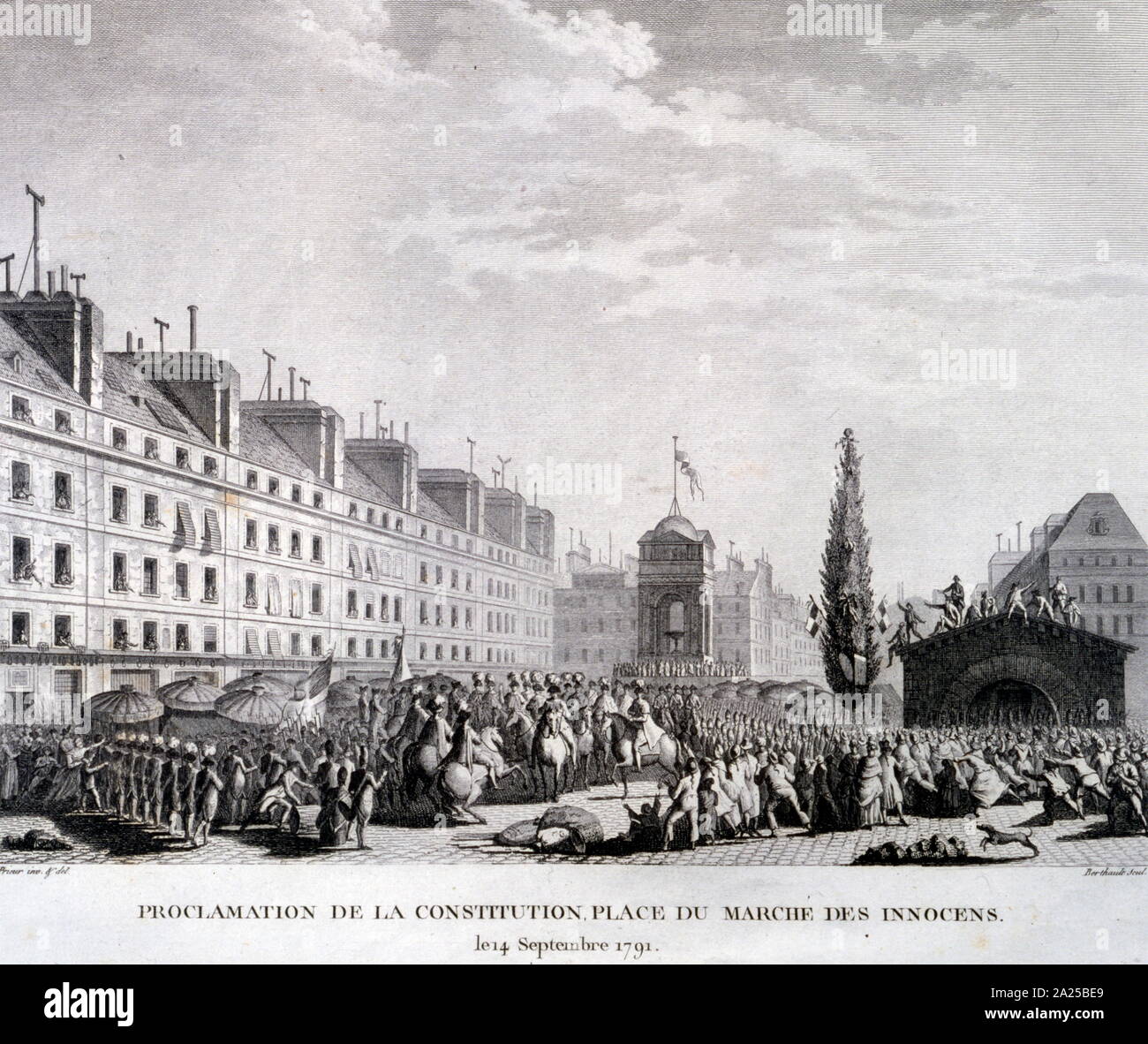Ilustración de la Revolución Francesa, 14 de septiembre de 1791 mostrando la proclamación de la Ilustración de la Revolución Francesa, 14 de septiembre de 1791 mostrando la proclamación de la