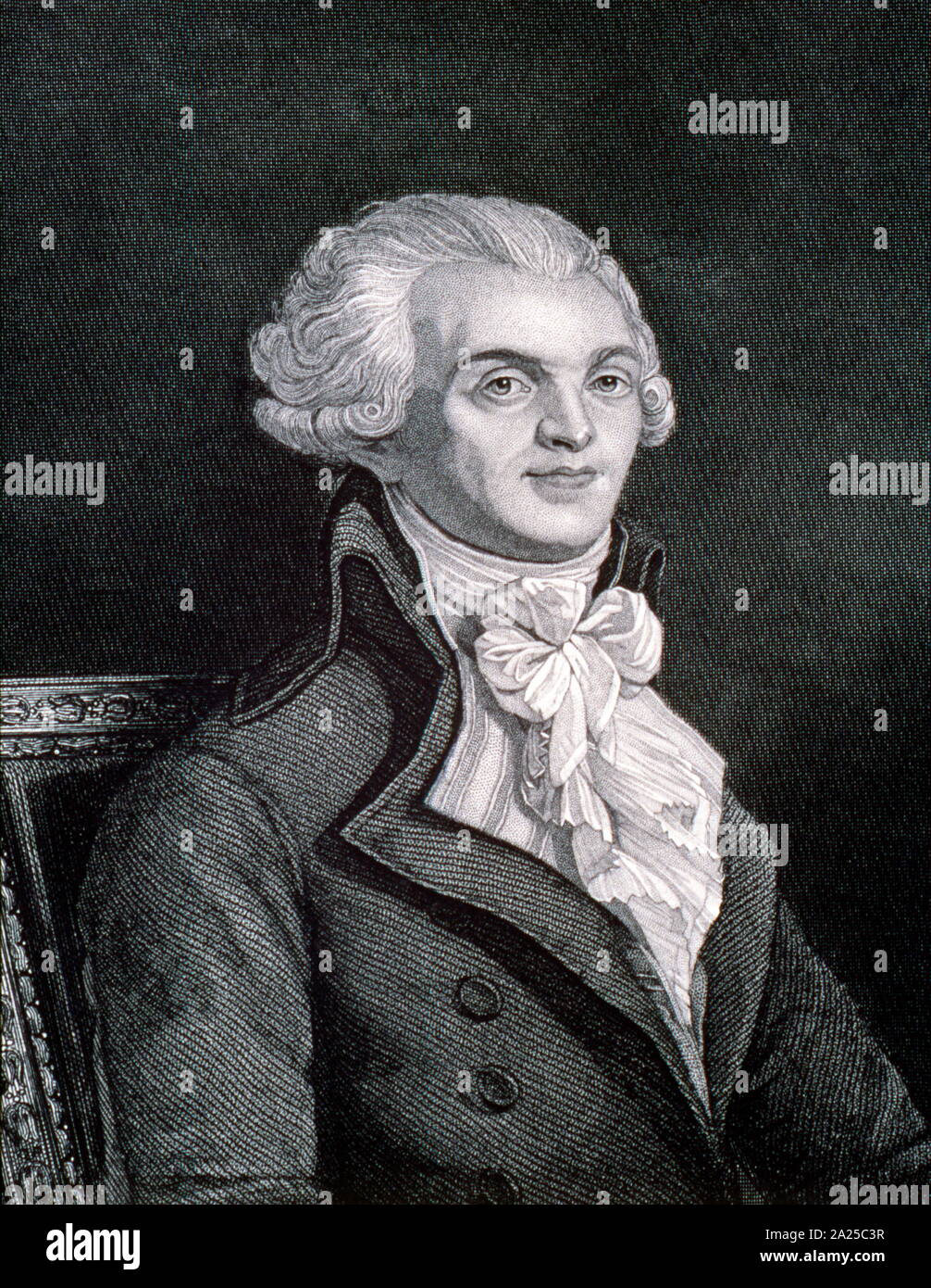 Maximilien Robespierre (1758 - 1794); Abogado y político francés, así como uno de los más conocidos y más influyentes figuras asociadas con la Revolución Francesa. Foto de stock