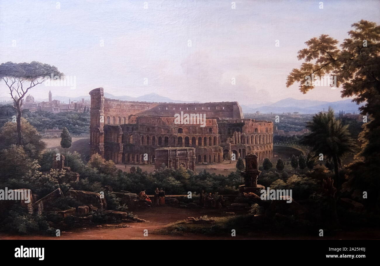 Pintura titulada "Vistas de Roma. Por Fiodor Matveyev Coliseo'. Fyodor Mikhaylovich Matveyev (1758-1826), un pintor paisajista clasicista Ruso Foto de stock