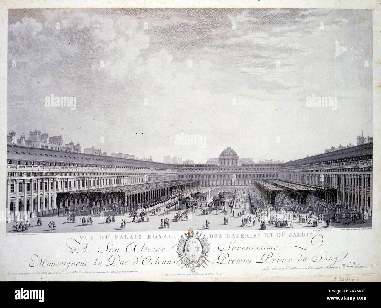 El Palais Royale residencia del Rey Luis XVI en París antes de la Revolución Francesa de 1780 Foto de stock