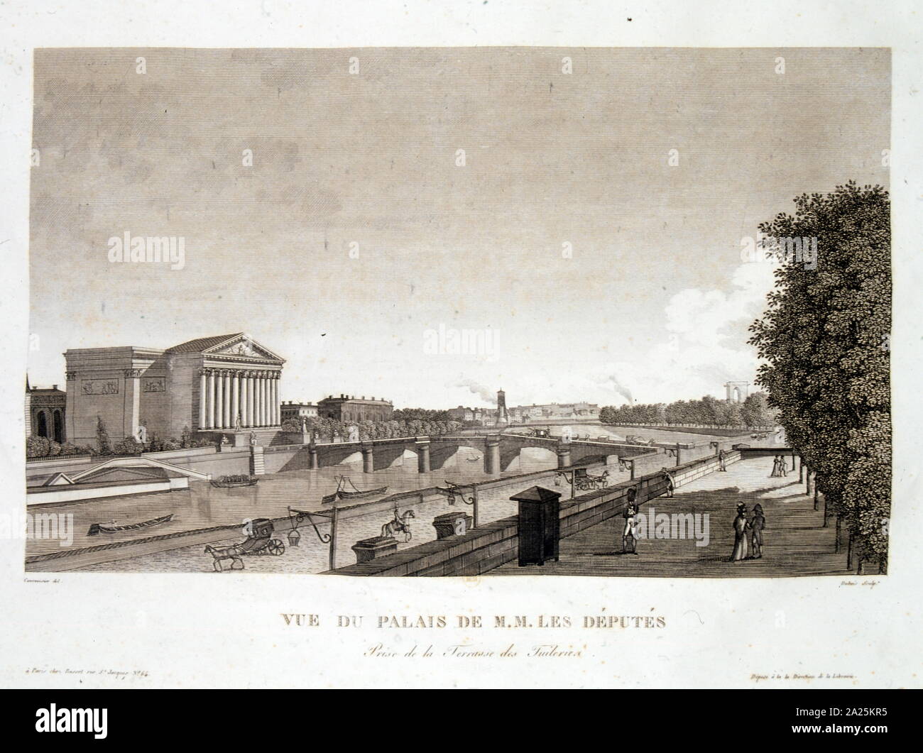 Ilustración que muestra la Asamblea Nacional Francesa en París, 1850 Foto de stock