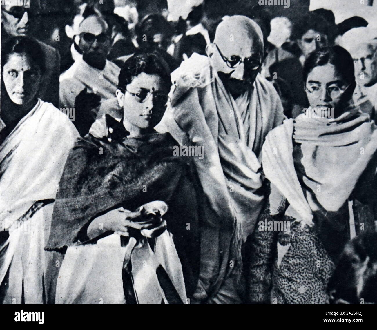 Fotografía de Mahatma Gandhi, después de su última rápido. Mohandas Karamchand Gandhi (1869-1948) Un activista india Foto de stock