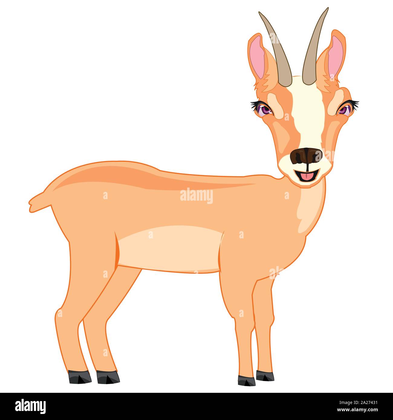 Ilustración vectorial de dibujos animados animales herbívoros salvajes  rebecos Imagen Vector de stock - Alamy