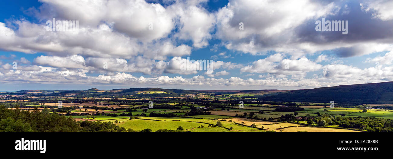 Panorama del paisaje, Stokelsy Claybank, North Yorkshire, Inglaterra, Reino Unido. Foto de stock