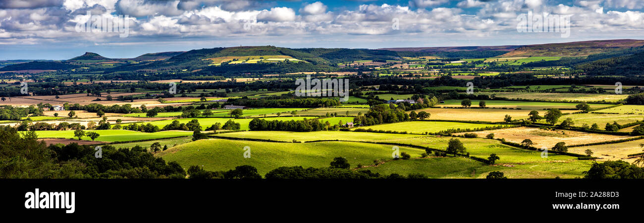 Panorama del paisaje, Stokelsy Claybank, North Yorkshire, Inglaterra, Reino Unido. Foto de stock