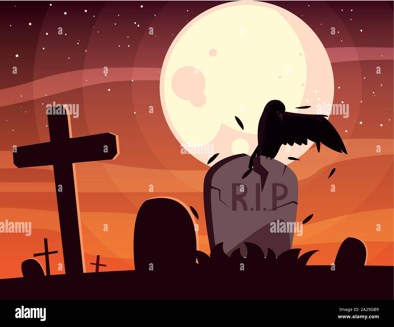 Diseño graves, fiesta de Halloween horror scary Celebración de otoño y oscuro tema fiestas ilustración vectorial Ilustración del Vector