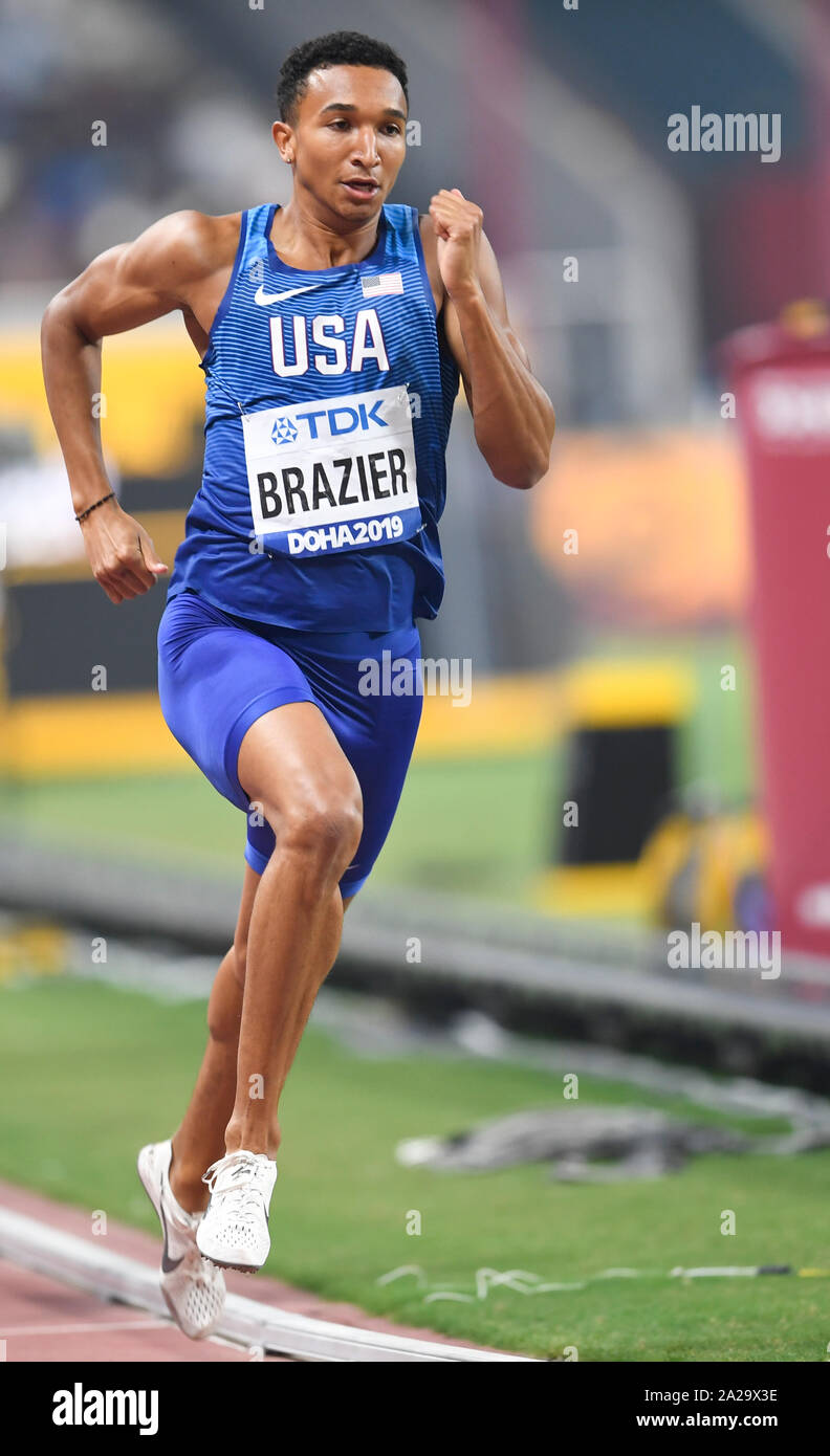 Donavan brasero (EE.UU.). A 800 metros de la medalla de oro. Campeonatos del Mundo de Atletismo de la IAAF, Doha 2019 Foto de stock
