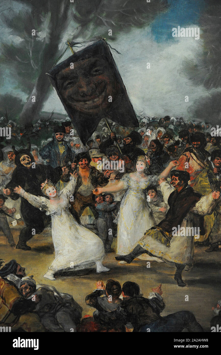Francisco de Goya y Lucientes (1746-1828). Pintor español. El Entierro de la sardina (El Entierro de la Sardina), 1812-1819. Detalle. San Fernando, Real Academia de Bellas Artes de Madrid. España. Foto de stock