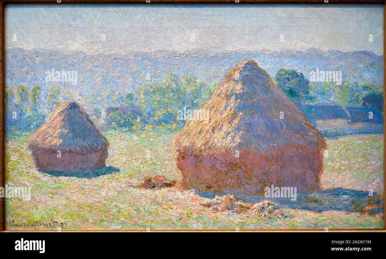 '''Meules, fin de l'été'' de 1891, Claude Monet (1840-1926), Musée d'Orsay, París, Francia, Europa Foto de stock