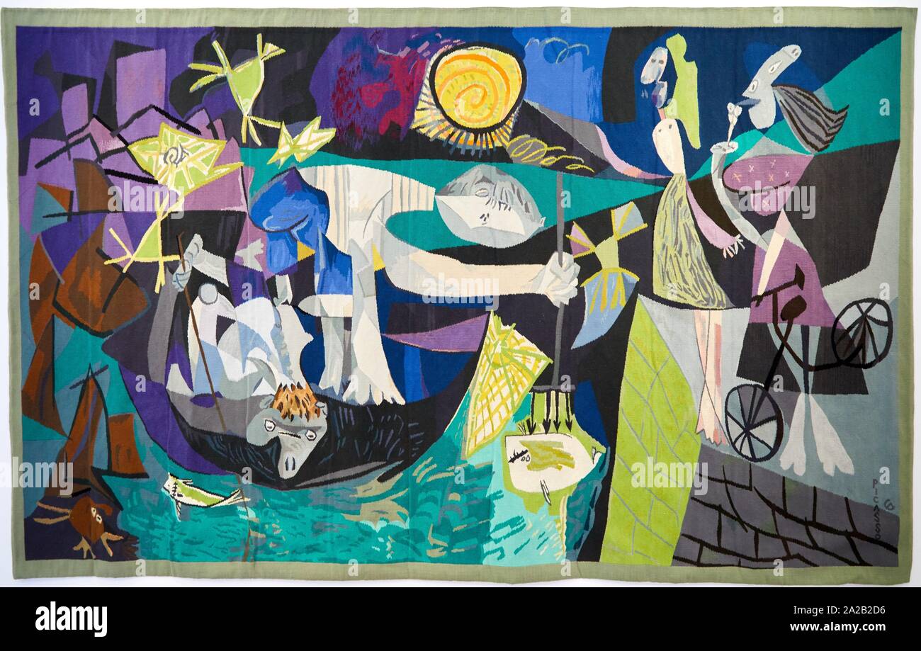 "Pêche de nuit d'Antibes aptes á l'oeuvre éponyme de Pablo Picasso (août 1939)', 1987-1988, Jacqueline de La Baume-Dürrbach, Museo Picasso, París, Foto de stock