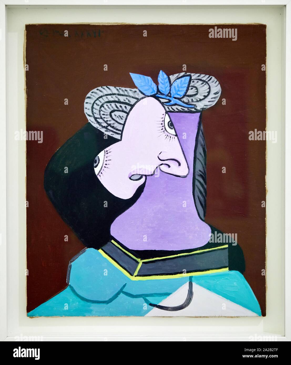 "El sombrero de paja con follaje azul', de 1936, Pablo Picasso, Museo Picasso, París, Francia, Europa Foto de stock