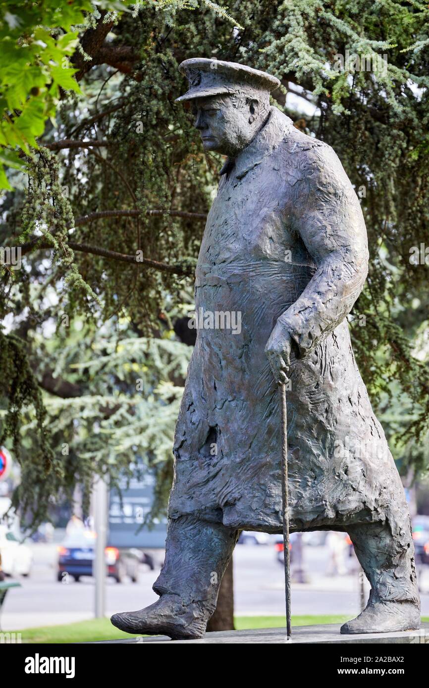 '''Winston Churchill estatua'', Jean Cardot, 1988, Jardins Petit Palais el Musée des Beaux Arts de la Ville de Paris, Francia, Europa Foto de stock