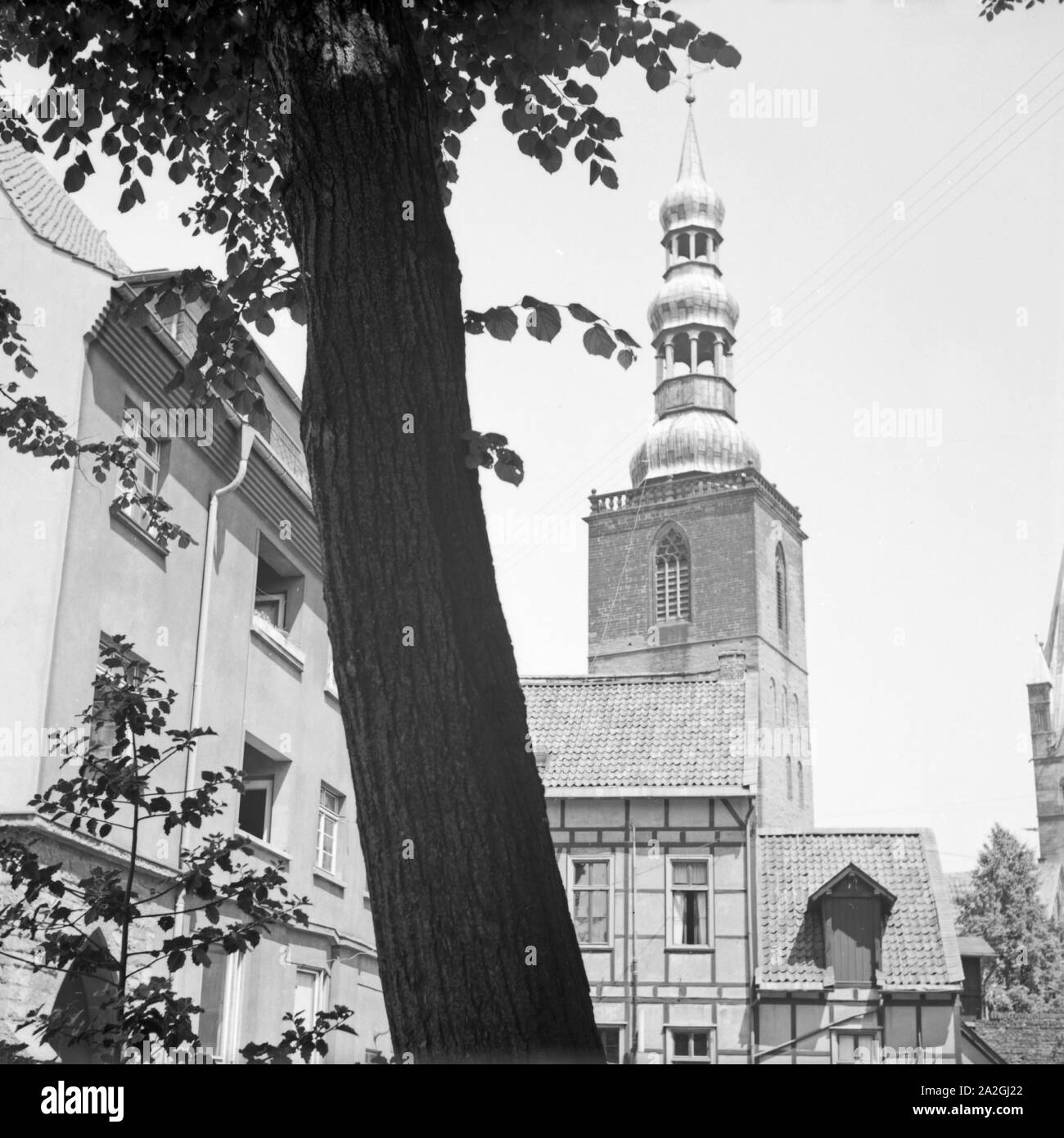 Blick auf die San Petri Kirche en Soest en Westfalen, Deutschland 1930er Jahre. Vistas a la iglesia de San Petri en Soest en Westfalia, Alemania 1930. Foto de stock