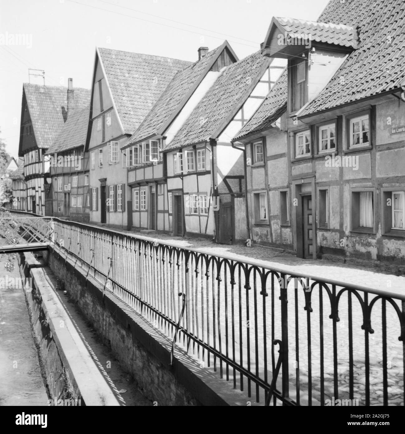 Faxhwerkhäuser in der Innenstadt von Soest en Westfalen, Deutschland 1930er Jahre. Casas de madera en el interior de la ciudad de Soest en Westfalia, Alemania 1930. Foto de stock