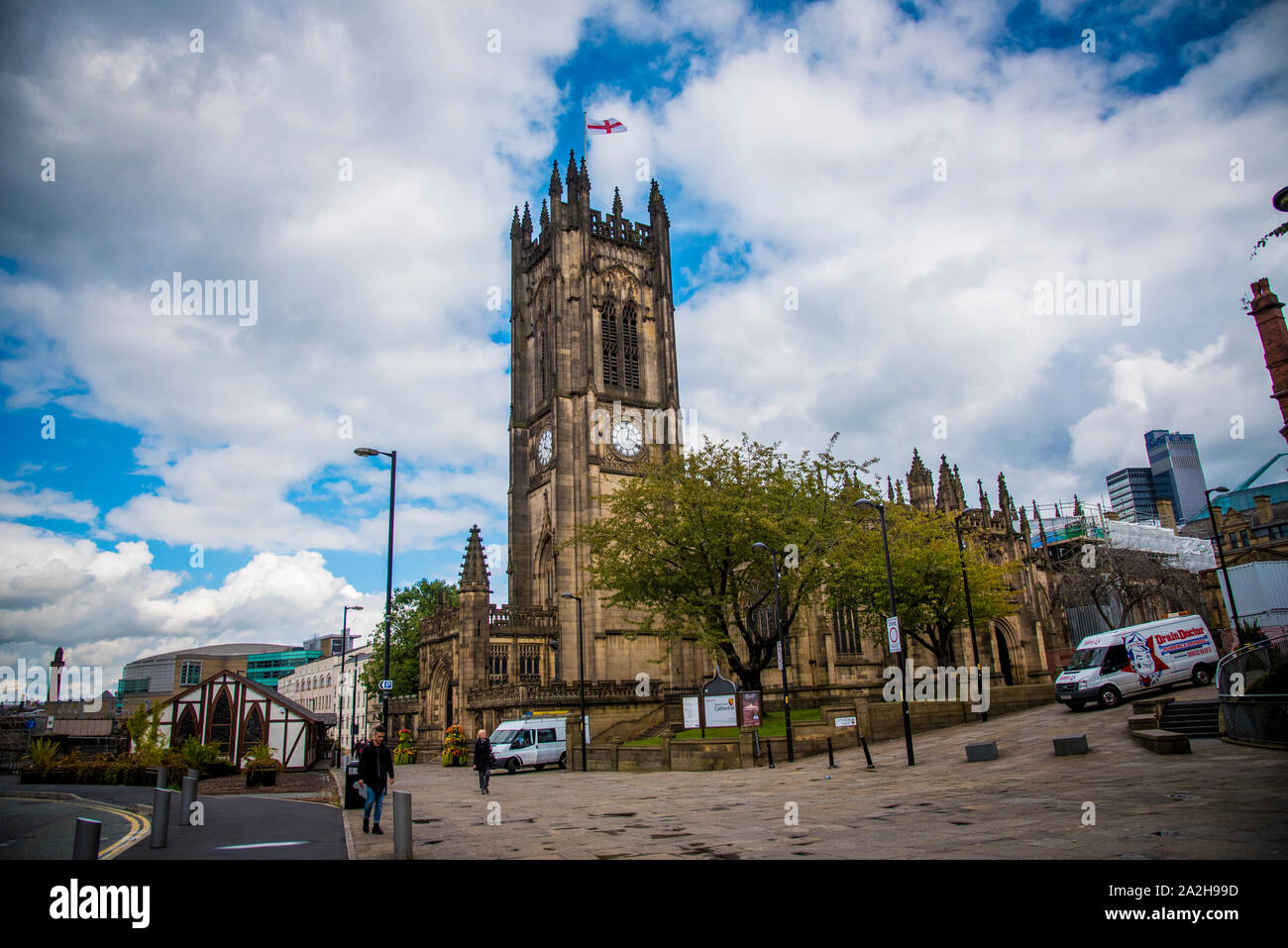 Iglesia gótica en Manchester. Foto de stock