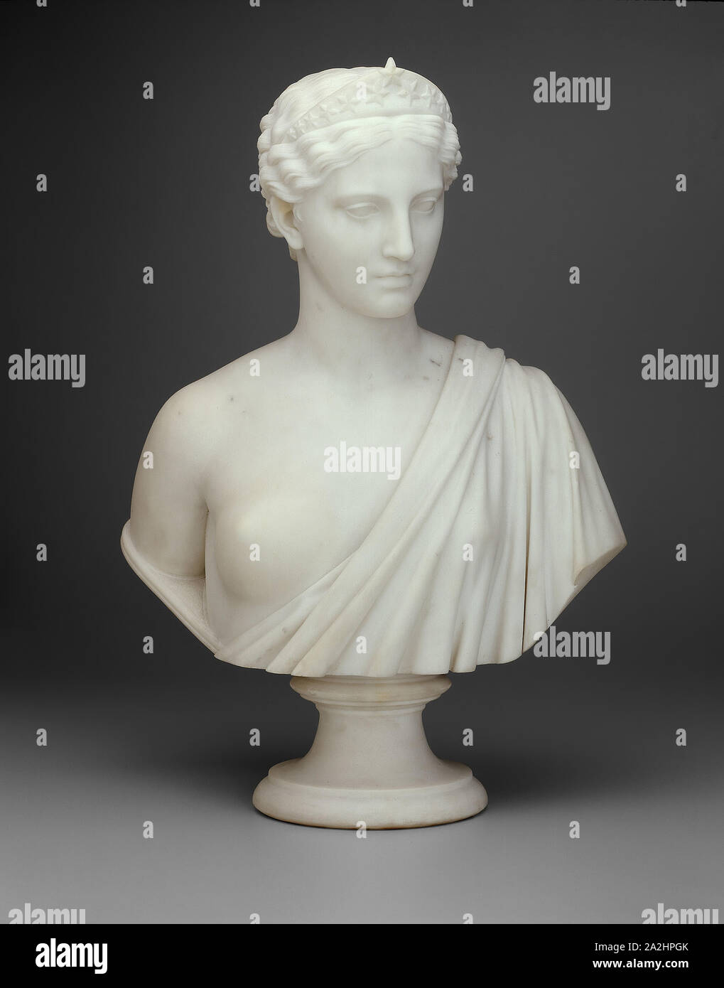 América, 1850/54, Hiram Powers, Americana, 1805-1873, Italia, mármol, H.: 73,7 cm (29 in Foto de stock