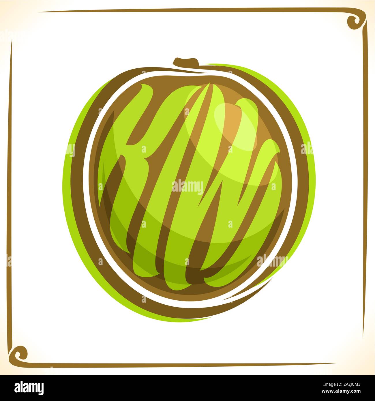 Vector logo de Kiwi, etiqueta con una fruta entera para el paquete de