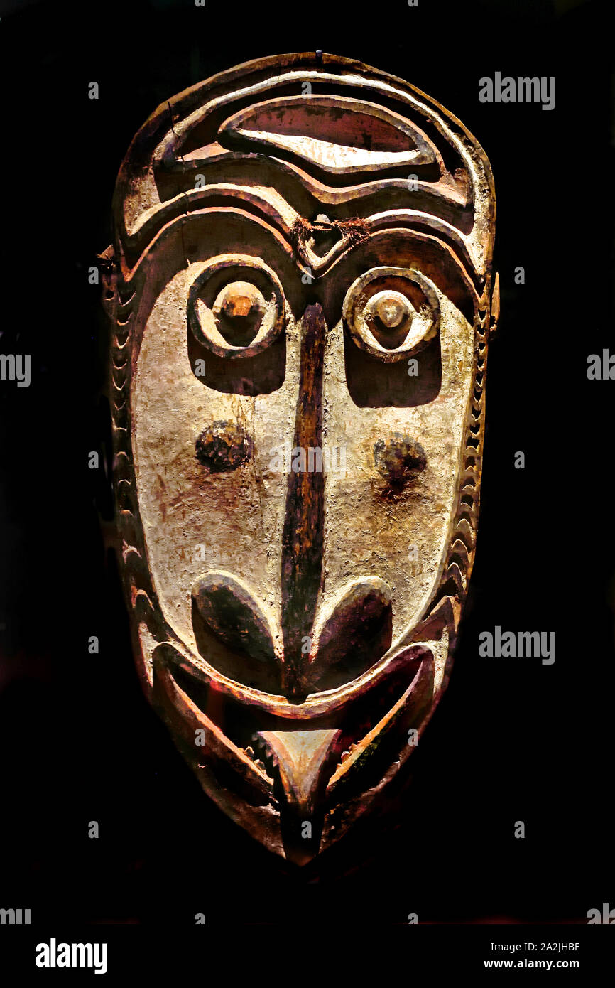 Fachada de Chambri máscara ( nombre vernacular: kompuonkarawan ) de principios del siglo XX - Oceanía Melanesia - Papúa Nueva Guinea - - Wosera-Gawi Sepik Oriental. Foto de stock