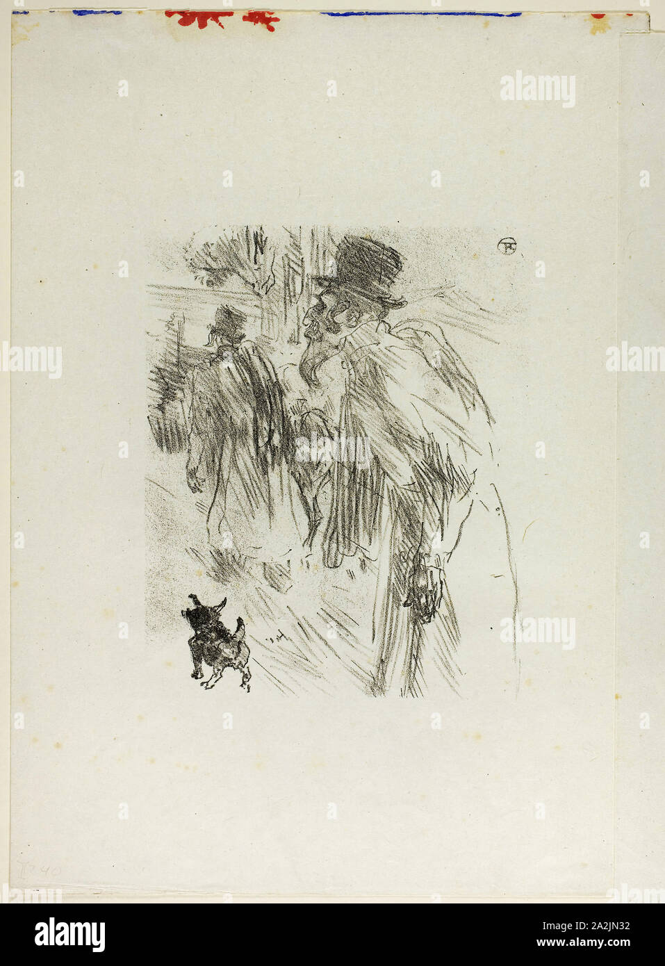 Judíos polacos, Karlovy Vary, desde Au Pied du Sinaï, 1897, publicado el 1898, Henri de Toulouse-Lautrec, Francés, 1864-1901, Francia, Litografía sobre Papel tejió marfil, 175 × 140 mm (imagen), 329 × 236 mm (hoja Foto de stock