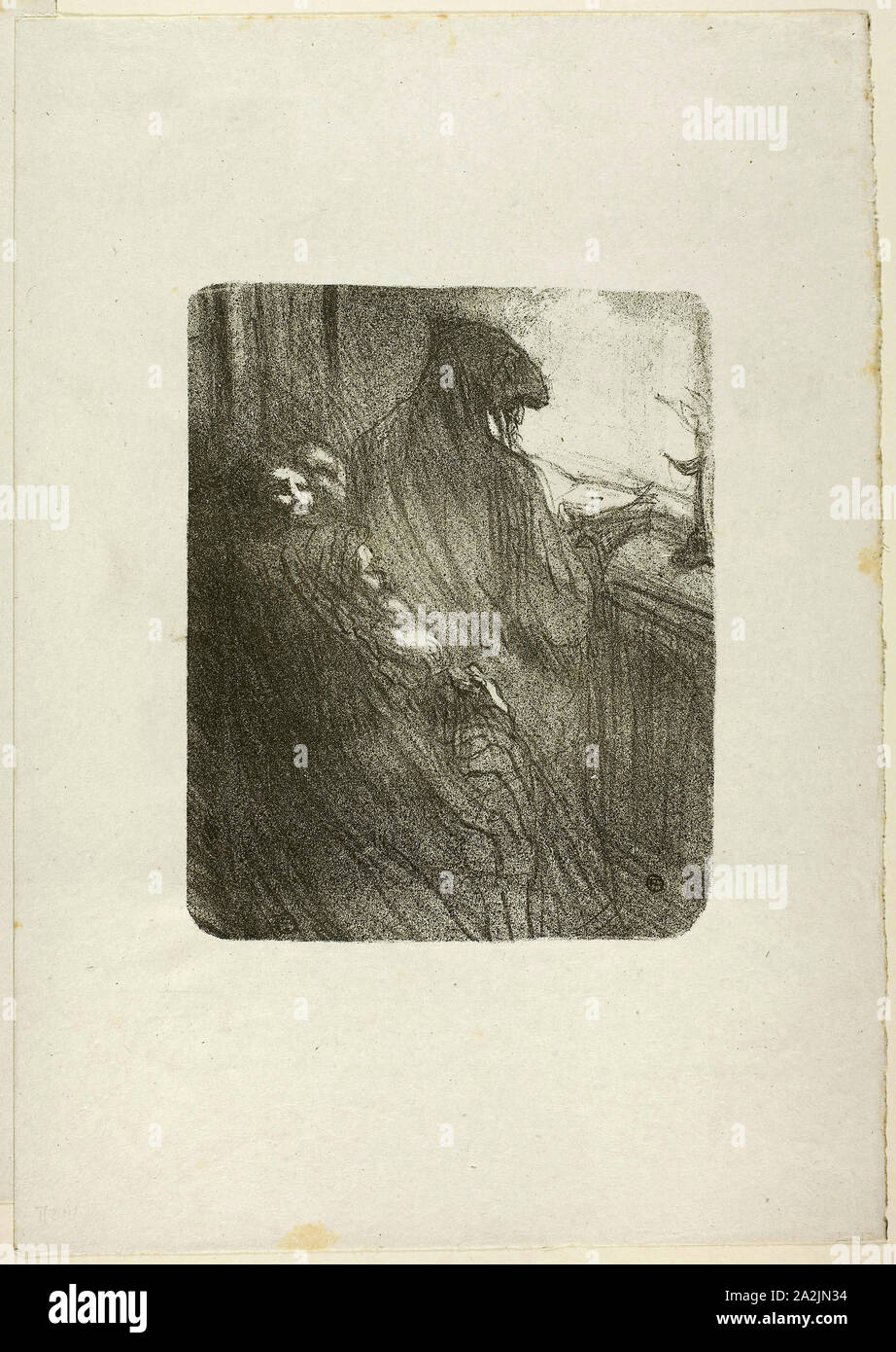 La oración de los judíos polacos, desde Au Pied du Sinaï, 1897, publicado el 1898, Henri de Toulouse-Lautrec, Francés, 1864-1901, Francia, Litografía sobre marfil grisáceo tejió chine, 177 × 143 mm (imagen), 334 × 236 mm (hoja Foto de stock