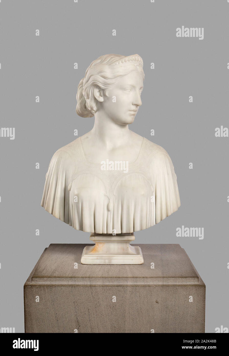Ginevra, 1865/68, Hiram Powers, Americana, 1805-1873, Florencia, mármol, 68,9 × 47 × 26,7 cm (27 1/8 x 18 1/2 x 10 1/2 pulg. Foto de stock