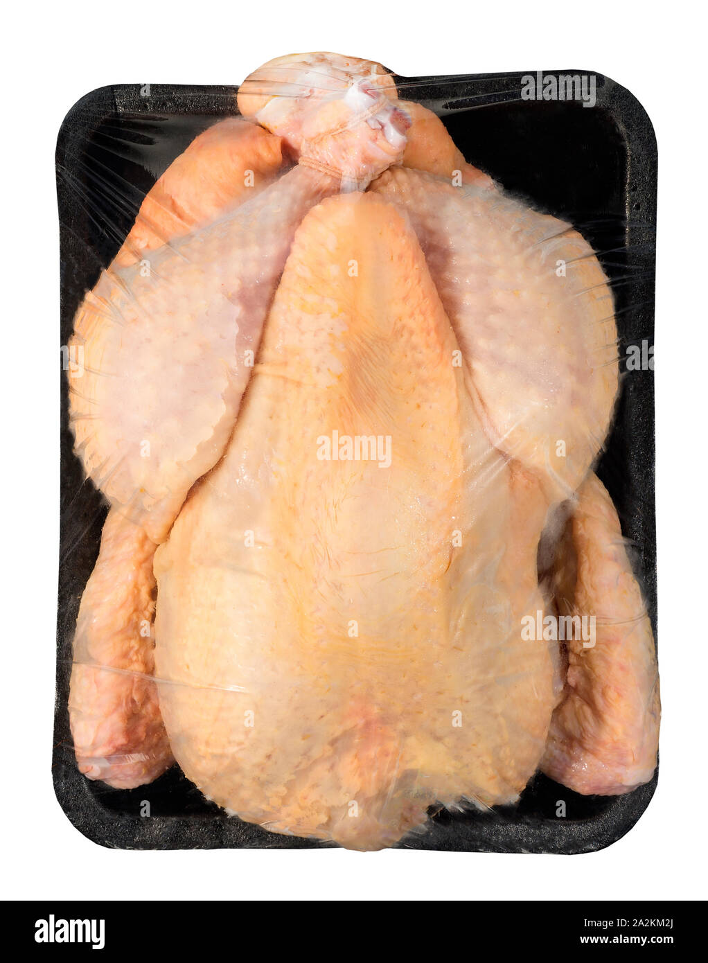 Pollo envasados en bandeja de plástico Foto de stock