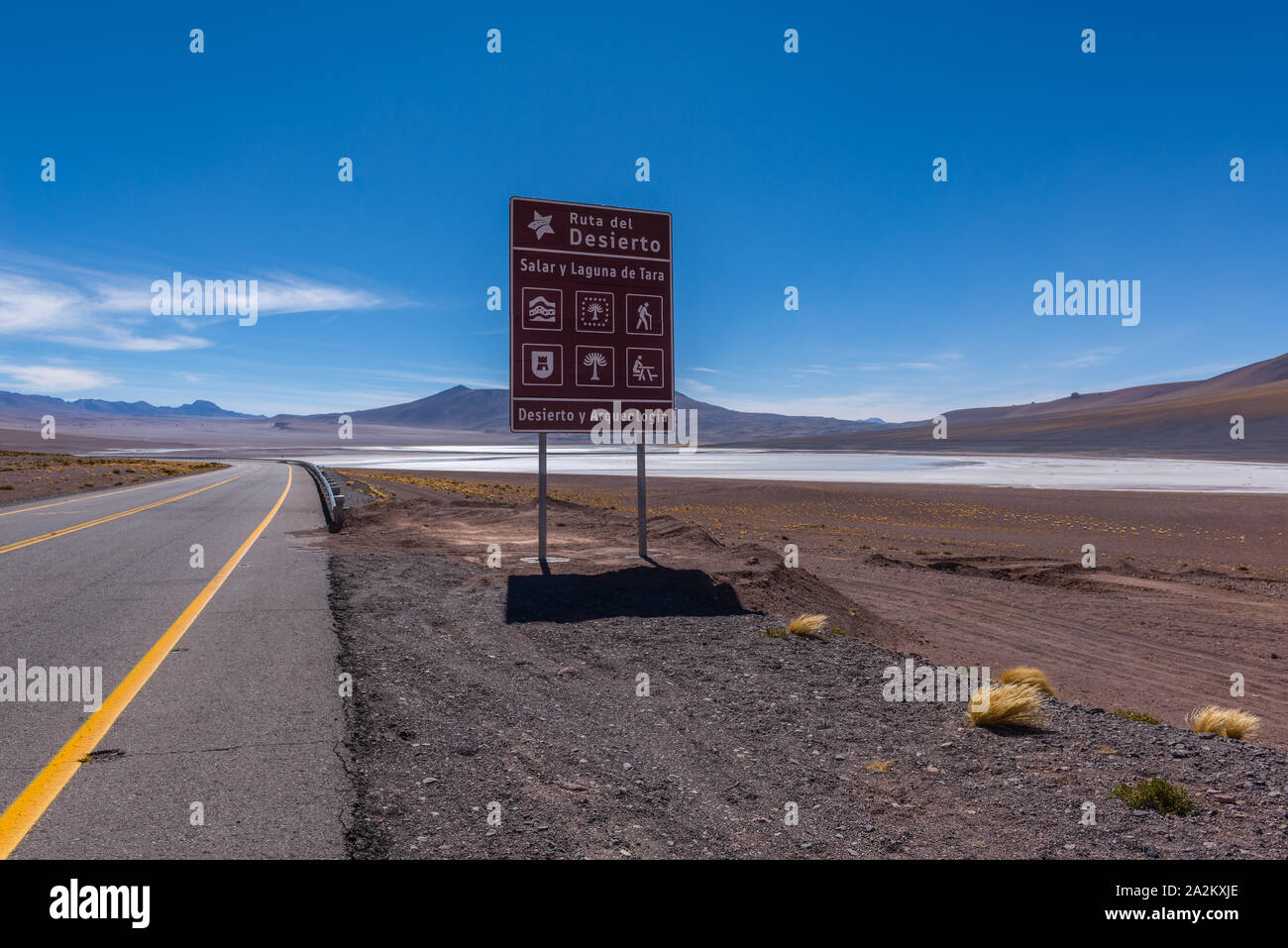 A lo largo de la carretera nacional desde San Pedro de Atacama, Chile, a la ciudad fronteriza Argentina de Jama, República de Chile, América Latina Foto de stock