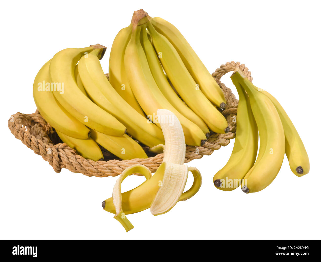 Los plátanos en la cesta Foto de stock