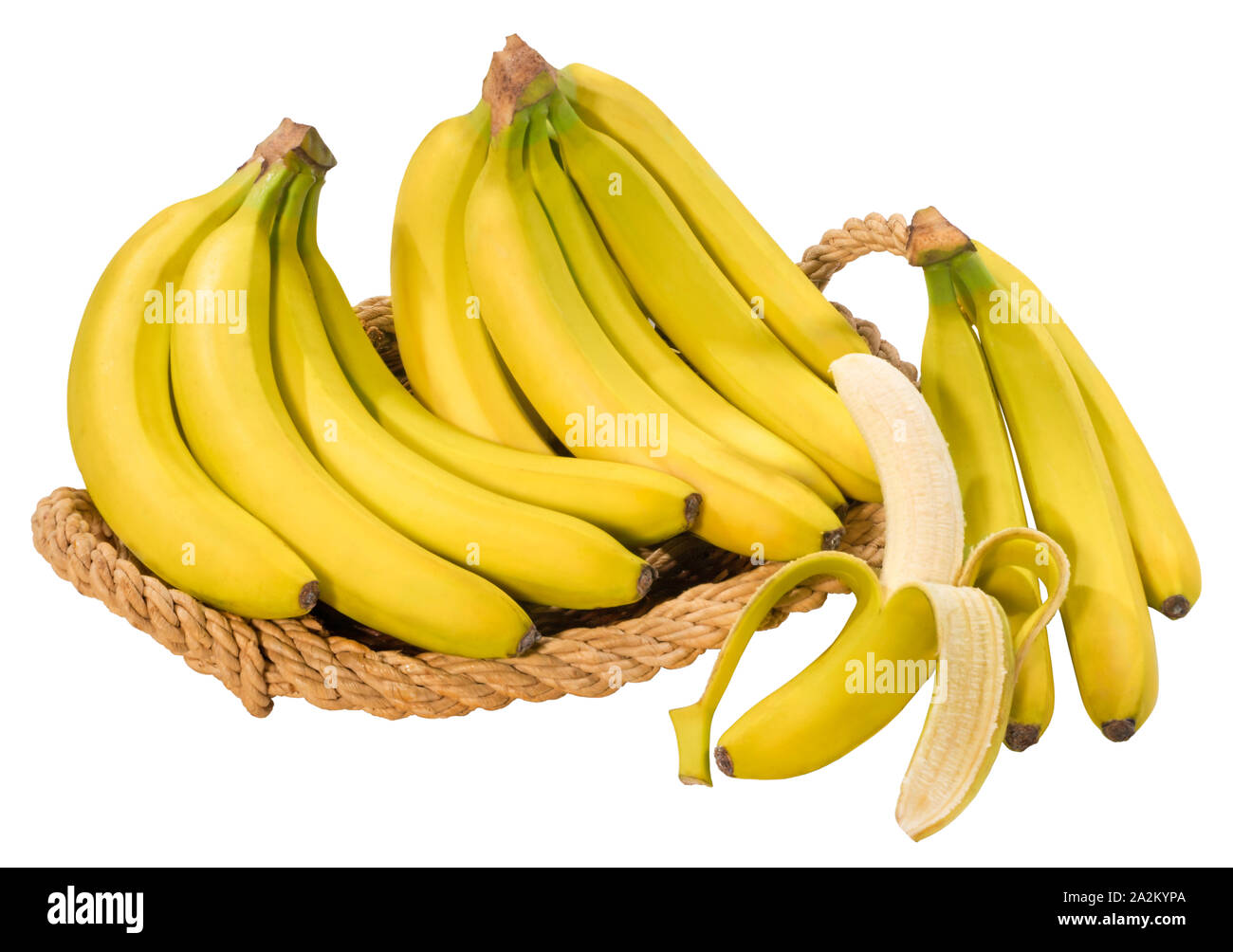 Los plátanos en la cesta Foto de stock