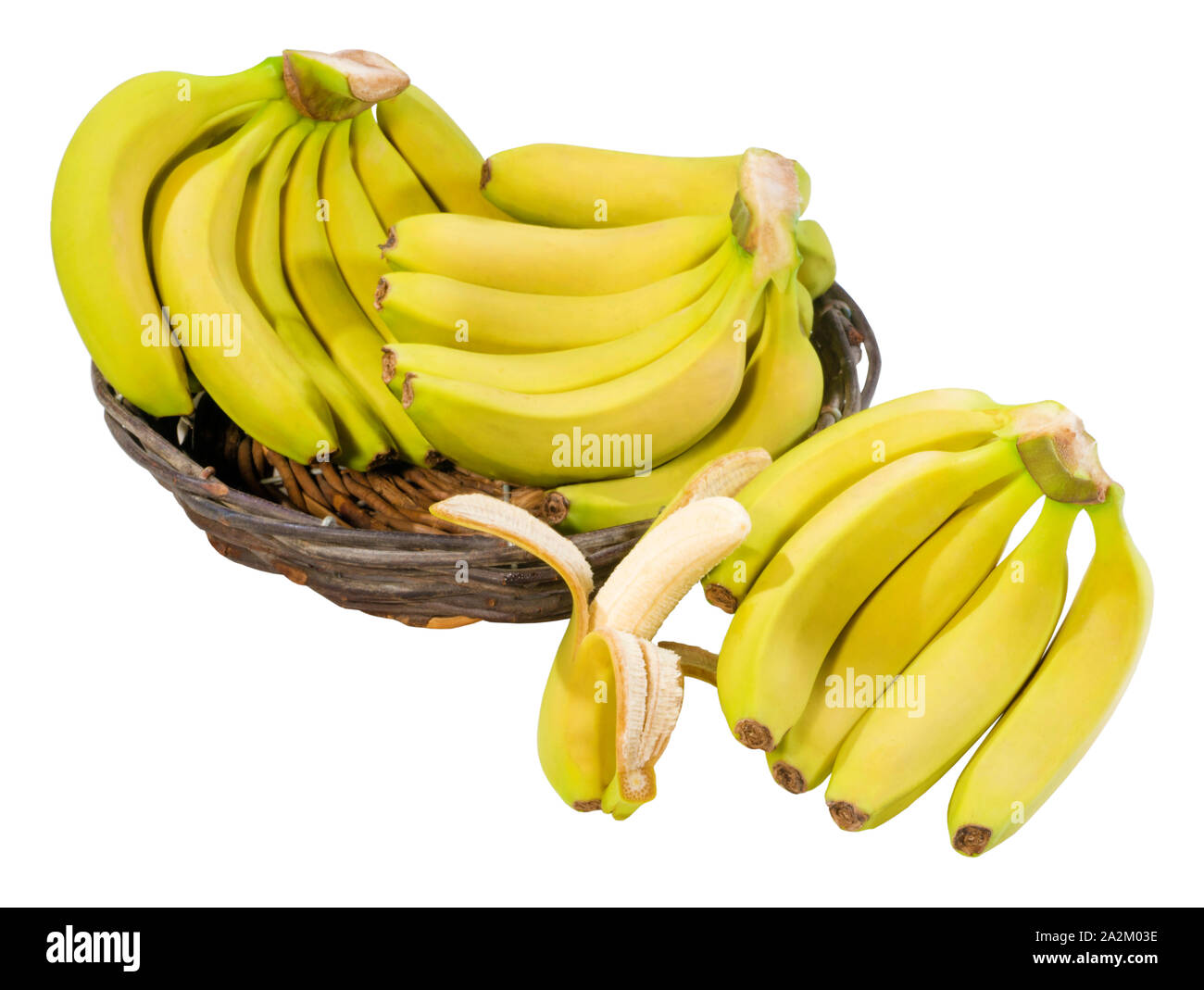 Tipo pequeño de banano orgánico Foto de stock
