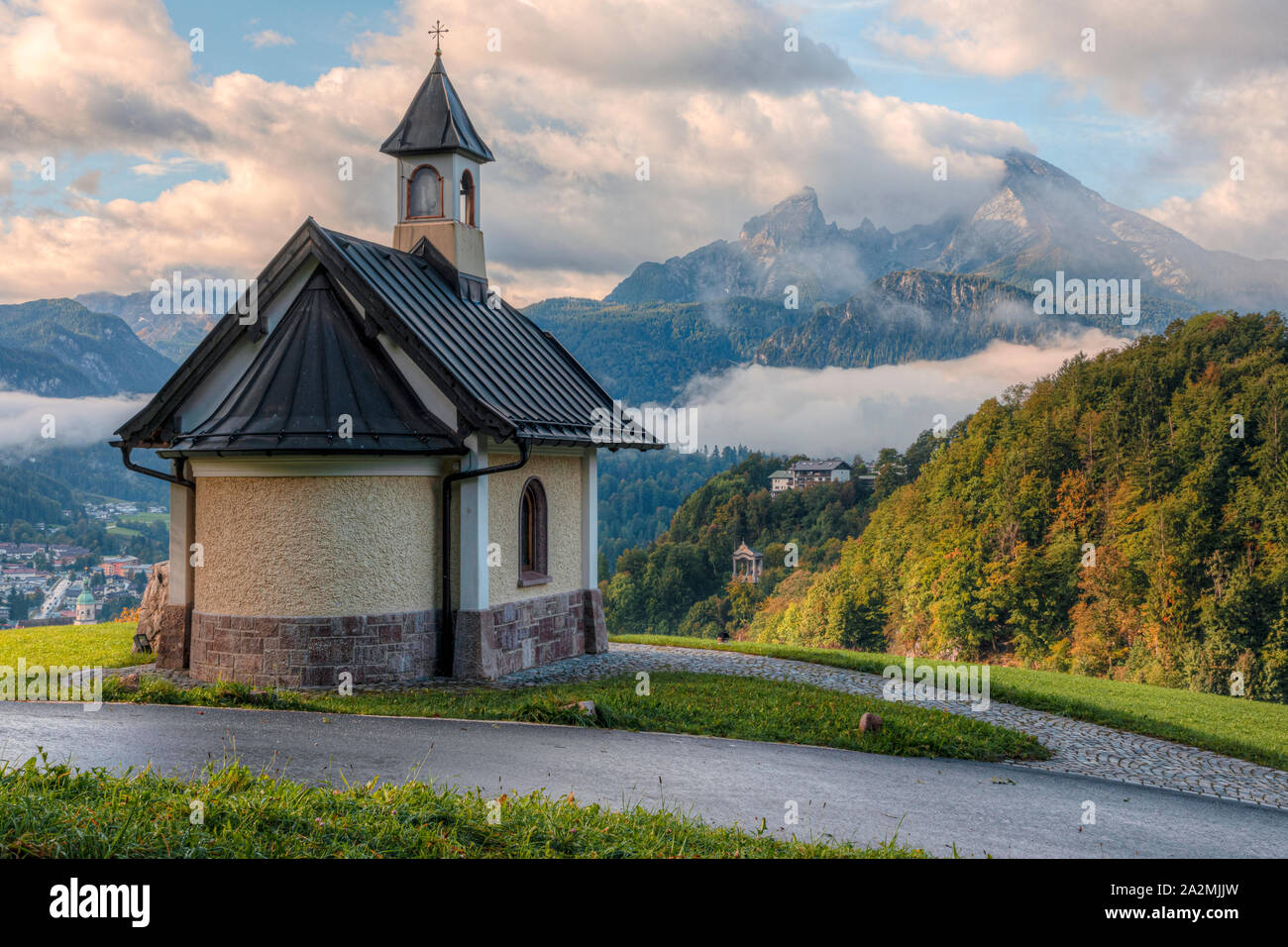 Kirchleitnkapelle, Berchtesgaden, Baviera, Alemania, Europa Foto de stock
