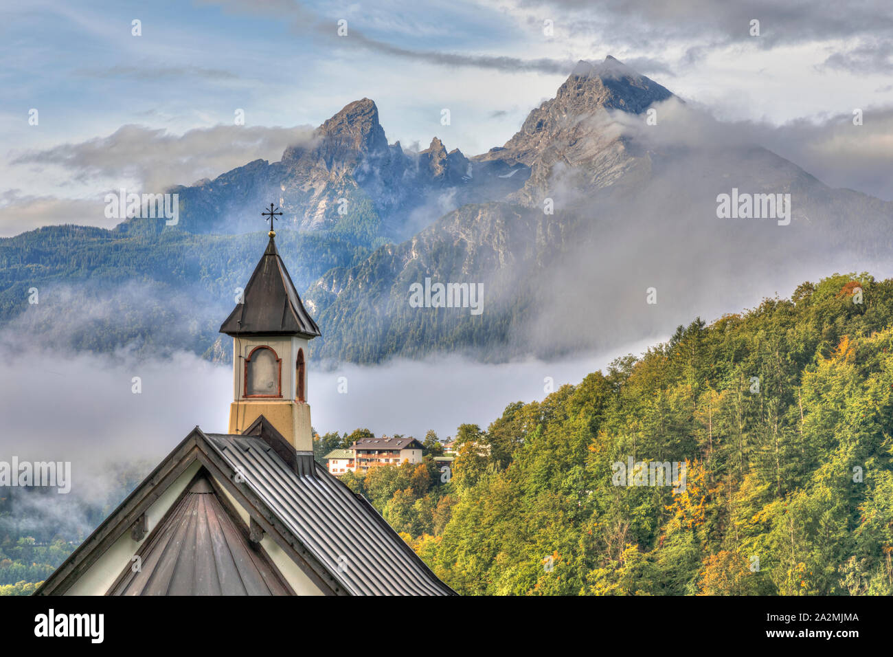 Kirchleitnkapelle, Berchtesgaden, Baviera, Alemania, Europa Foto de stock