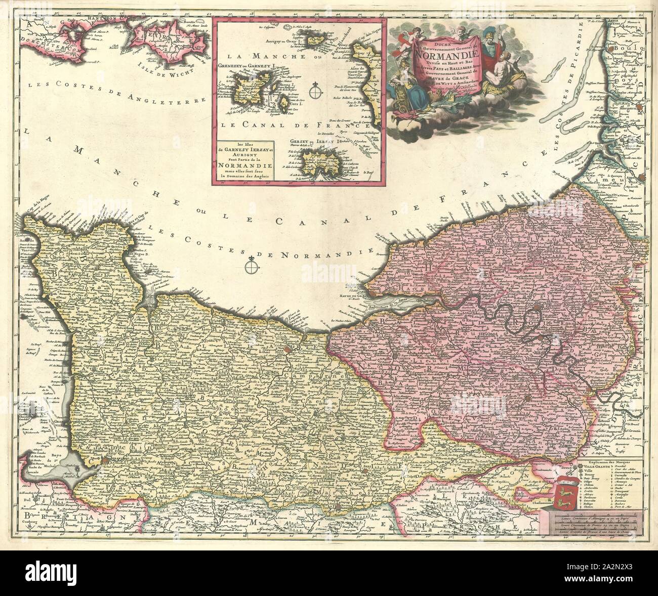 Mapa, Duche et gouvernement asamblea de Normandie, Copperplate imprimir  Fotografía de stock - Alamy