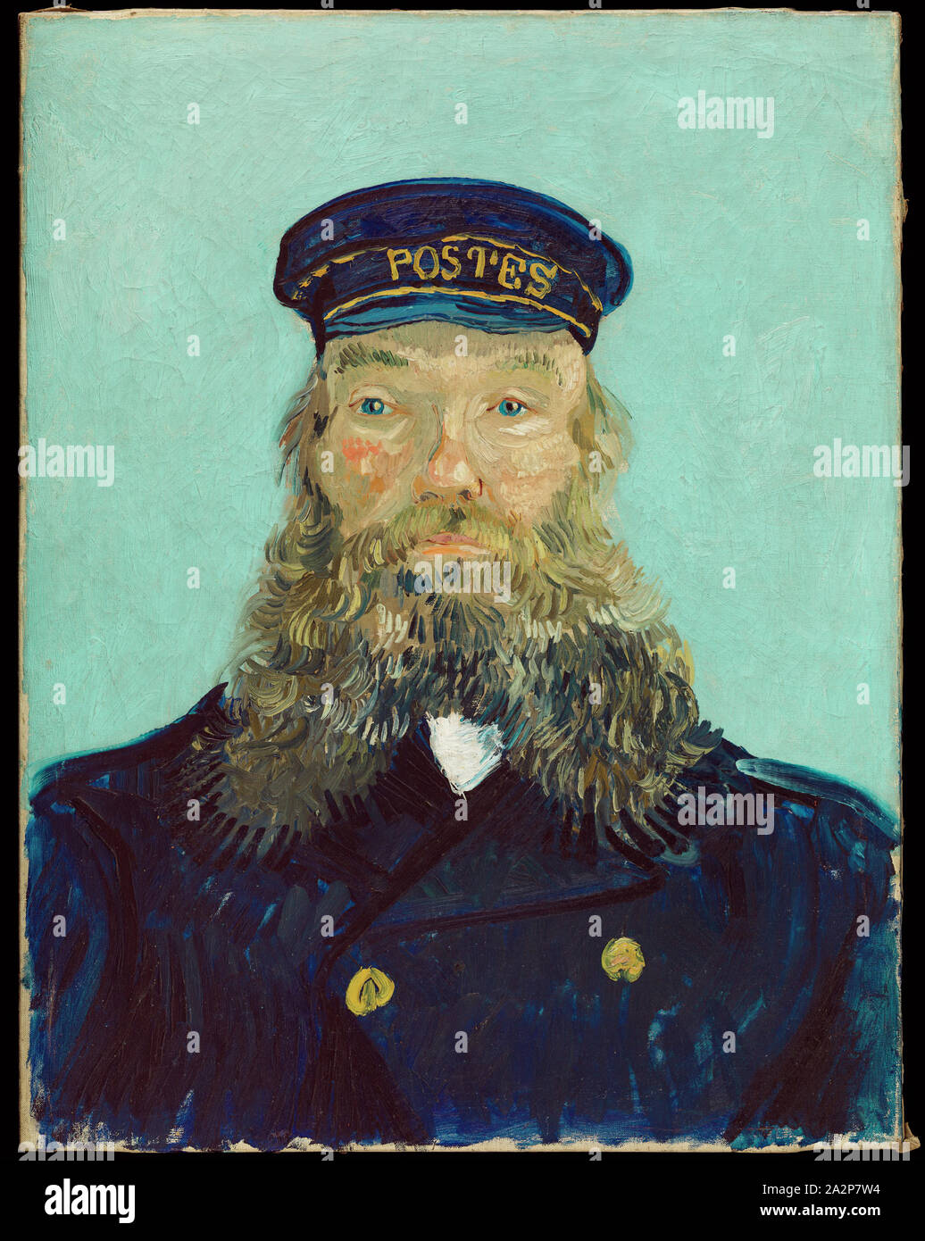 Vincent van Gogh, holandés, 1853-1890, Retrato de cartero Roulin, 1888, óleo sobre lienzo, sin enmarcar: 9/16 25 × 19 × 7/8 11/16 pulgadas (65 × 50,5 × 1,8 cm Foto de stock