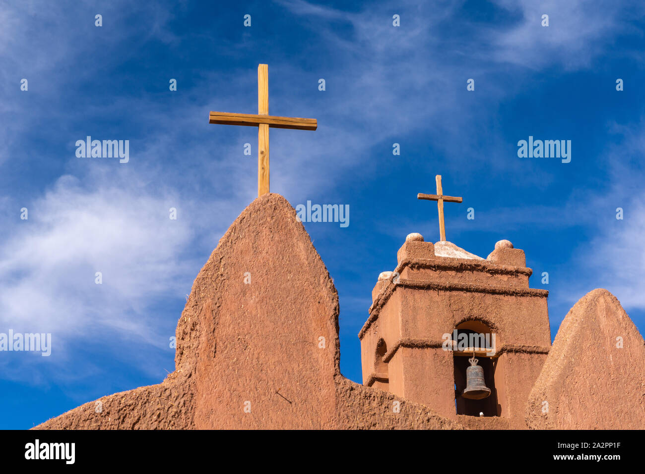 Iglesia San Pedro de AtacamaSan Pedro de Atacama o la iglesia de San Pedro de Atatcama, Región de Antofagasta, Anden, República de Chile, América Latina Foto de stock