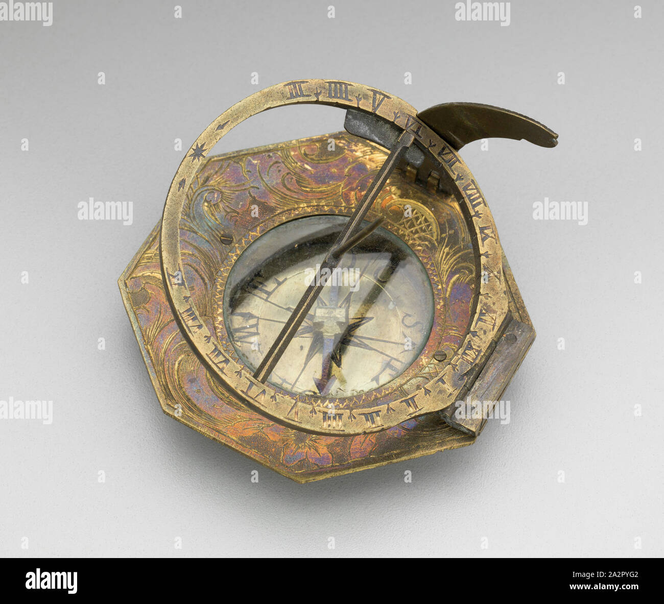 Reloj solar de bolsillo Nuremberg con rosa de los vientos