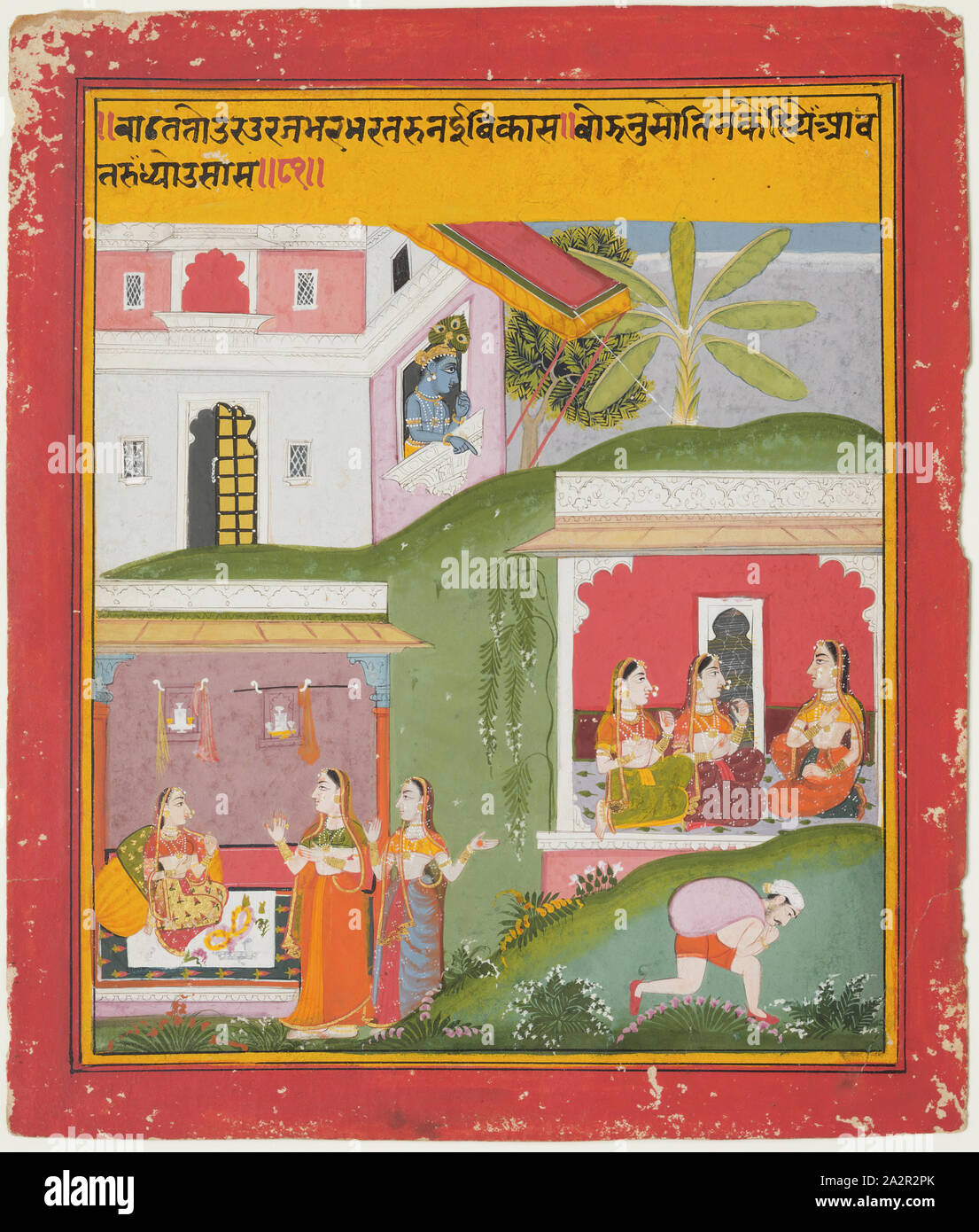 Unknown (Indio), Krishna anhelo de Radha, c. 1720, Gouache y oro, 97/8 x 8  3/8 in. (30,8 x 21,3 cm Fotografía de stock - Alamy